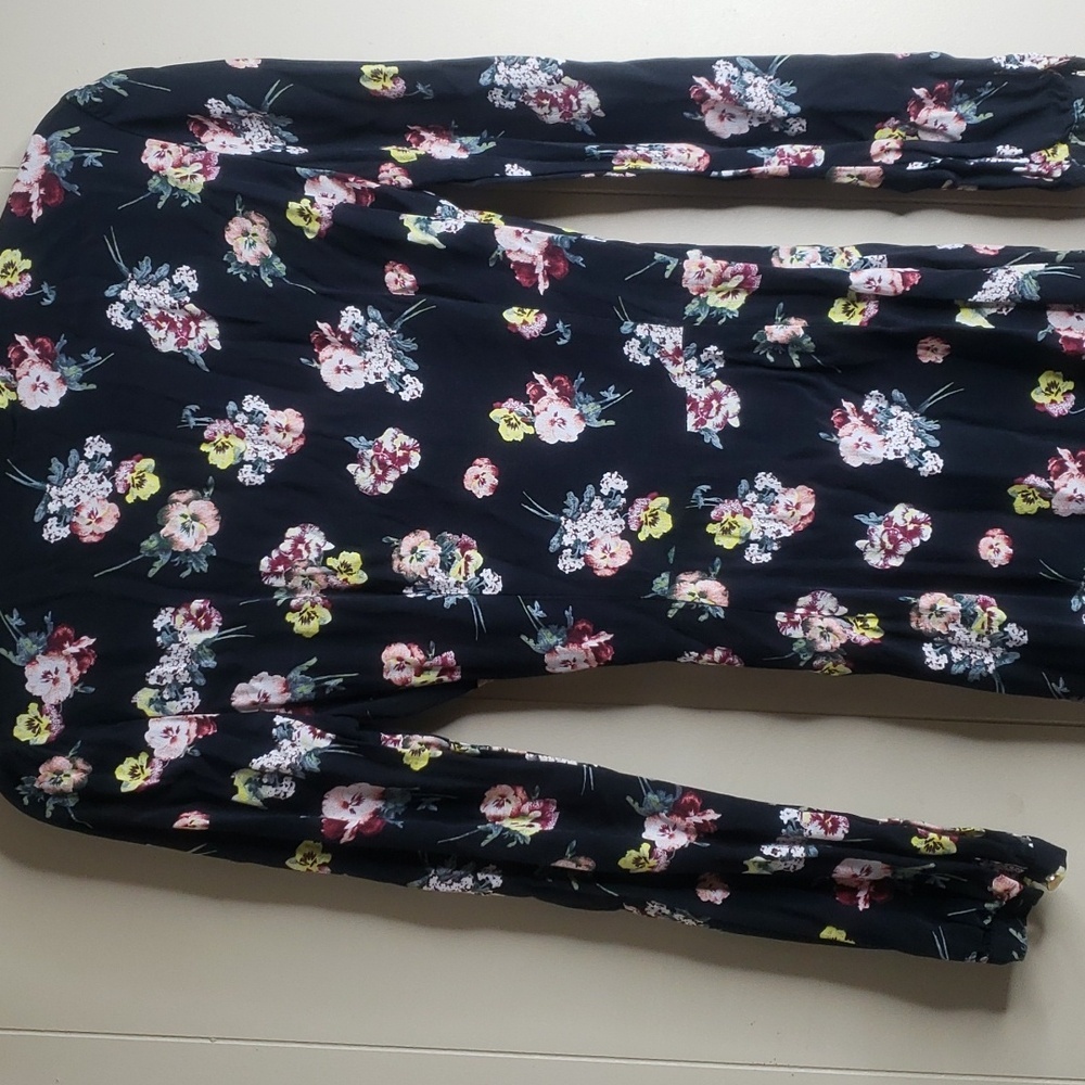 Miss Selfridge Long Sleeve Floral Wrap Dress (2) xsmall - Picture 5 of 6